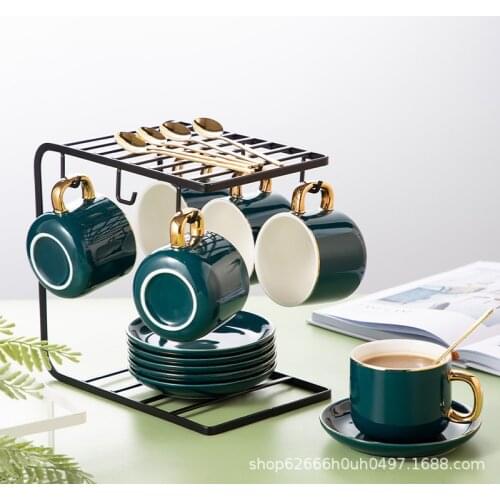 Drawing Phnom Penh online celebrity coffee cup and saucer set ceramic home afternoon tea set coffee appliance with rack