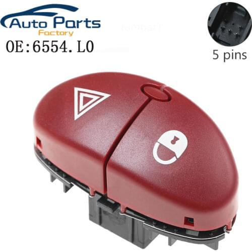 New Hazard Warning Flasher Switch Dangerous Light Switch Button For Peugeot 206 207 Citroen C2 6554.L0 6554L0 96403778JK