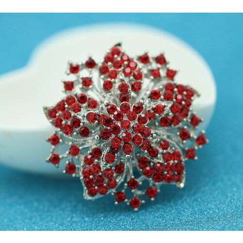 2018 New Casual Fashion Delicate Sweet Romantic Womens Luxury Flower Brooch colour Blue red gold