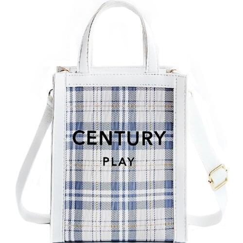 2021 New Modern Square Fashion Handbag Coss Body Messenger Purse Female Tartan Sac A Main Plaid Designer Bag For Ladies Women