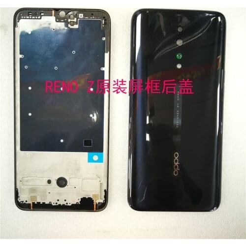 Original New Front Frame Glass Battery Door Back Cover Housing For OPPO Reno Z