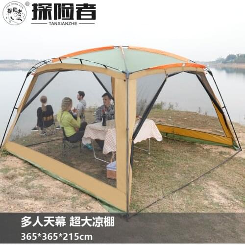Outdoor pergola camping 8-10 people barbecue awning portable folding beach canopy family party tent