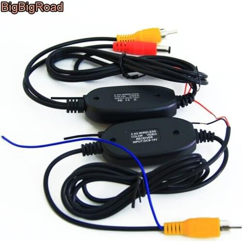 BigBigRoad 2.4G Wireless RCA Video FM Transmitter Receiver Kit with trigger wire for Car Monitor Rear view Reverse Backup Camera
