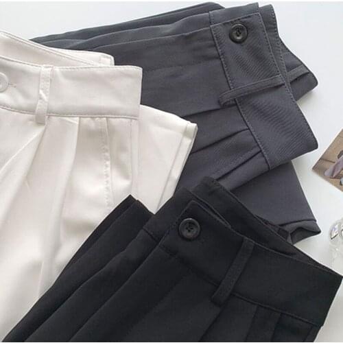 Thick Warm Winter Straight Casual Harem Loose Woolen Pant Wide Leg Solid High Waist Cotton 2021 Suit Korean Trousers Women Pant