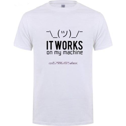 Birthday gifts for huaband boyfriend men it works on my machine short sleeve computer programmer t shirt t-shirt