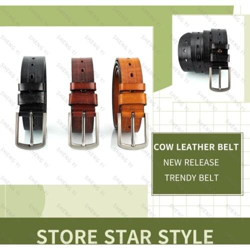 Men Belt Male High Quality cow Leather Belt Men Male Genuine Leather Strap Luxury Pin Buckle Fancy Vintage Jeans
