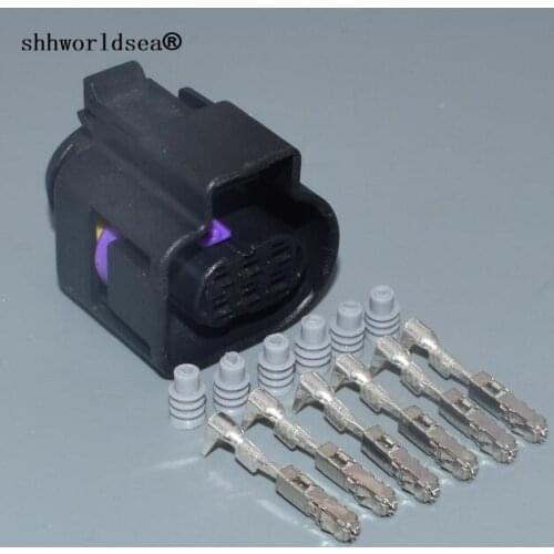 Shhworldsea 6 Pin Auto Waterproof LSU 4.9 Wide Band Oxygen Sensor Connector 1928404669 Throttle Plug For VW for AUDI 4H0973713