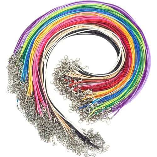 50Pcs 1.5mm 18" Necklace Cord with Clasp Bulk for Necklace Bracelet Jewelry Making