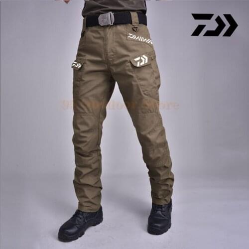 DAIWA Fishing Pants Waterproof Fishing Hiking Multi-Pocket Durable Outdoor Hunting Men Pants Tactics Trousers Fishing Clothing