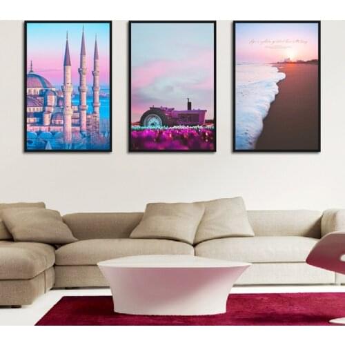 Nordic Fashion Landscape Posters Beautiful Purple Scenery Wall Art Canvas Painting Posters And Prints Decor Living Room Bedroom