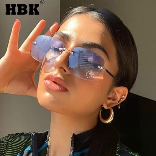 HBK Small Square Sunglasses Women Men New Vintage Luxury Ocean Rectangle Lens Sun Glasses For Female UV400 Oculos De Sol UV400