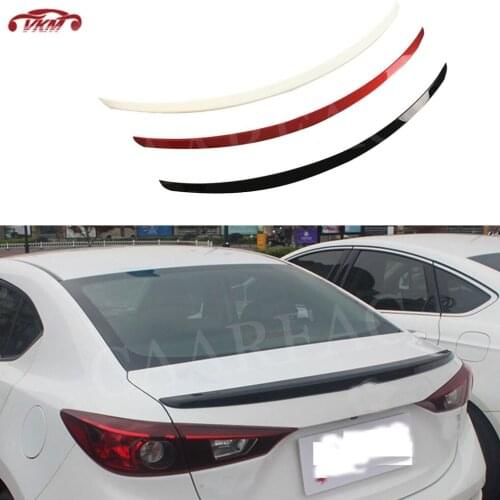ABS Material Rear Trunk Lip Chin Spoiler For Mazda 3 Axela 2014 2015 2016 2017 2018 Trunk Boot Trim Sticker Wings