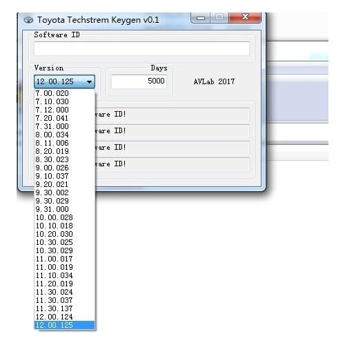 Techstream Full unlocked Keygen ALL Version 7.00.020 + 12.00.125 V for toyota