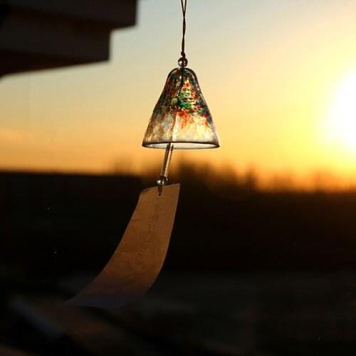 Home Decoration Glass Wind Chime Japanese Style Garden Decorations Glass Wind Chimes Handmade Blessing Winds Chime Pendant