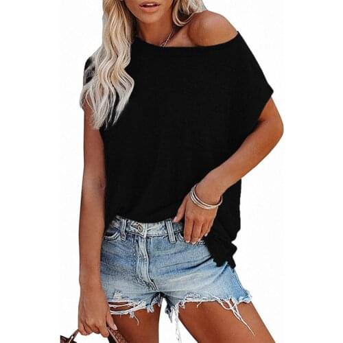 Women T-shirt Solid Color All Match Casual Short Sleeve Pocket Blouse for Party
