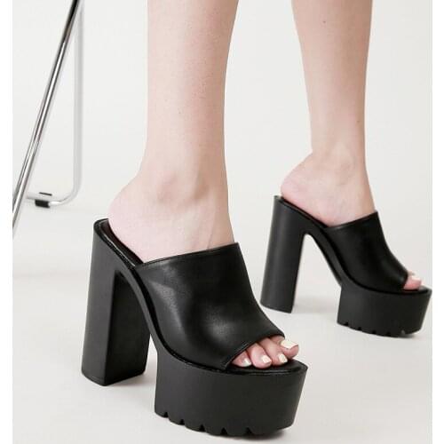 High-Heeled Shoes Lady Peep Toe House Slippers Platform Slides Slipers Women Low 2021 Summer Fabric PU Basic Hoof Shoes Slippers