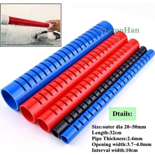 1PC 20~50mm PVC Aquarium Fish Tank Aeration Tube Drain Deluge Rain Pipe Filter Accessories Garden Drip Water Downcomer Cess-Pipe