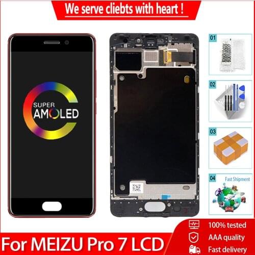 5.2'' Orig LCDFor Meizu Pro 7 LCD Display With Touch Screen AMOLED/TFT Digitizer For Meizu Pro7 M792H M792Q With Frame Screen