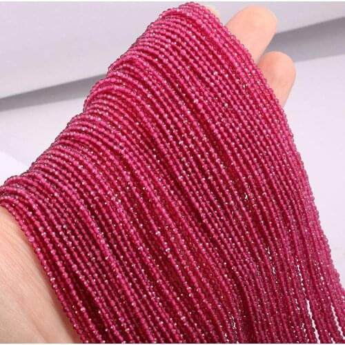 Natural Stone Beads Small section Bead Synthetic Rubys 2 3 mm Loose beads for Jewelry Making DIY Bracelet Necklace length 38cm