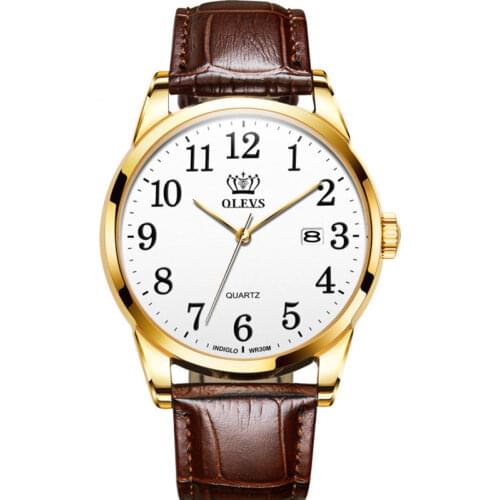 Fashion Brand Watch for Men Waterproof Quartz Watch Digital Scale Calendar Mens Leather Business Wrist Watch Montre Homme