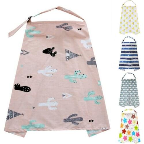 Newborn Baby Nursing Covers New Fashion Striped Star Cactus Whale Crown Print Shawl Scarf Apron Nursing Covers Hot Sale
