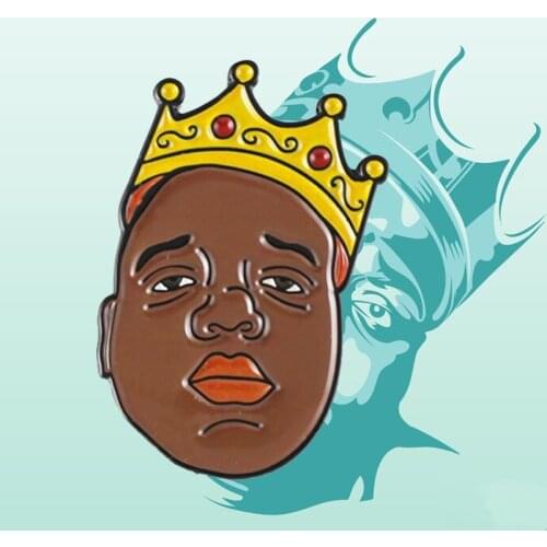 Rapper Notorious Big Biggie Brooch Pins Enamel Metal Badges Lapel Pin Brooches Jackets Jeans Fashion Jewelry Accessories