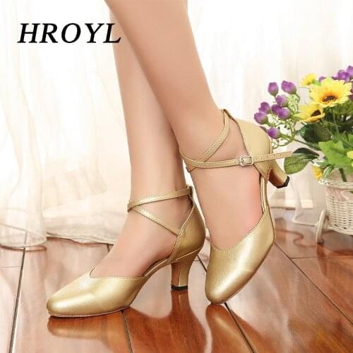 HROYL Ladingwu Latin Dance Shoes For Women Red Silver And Gold African print Salsa Dance Shoes Womens Ballroom Dance Sandal