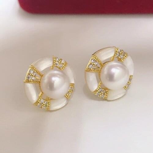 NEW Style 925 Sterling Silver Earrings Findings Settings Base Mountings Parts Mounts for Coral Pearls Agate Crystal Stones Beads