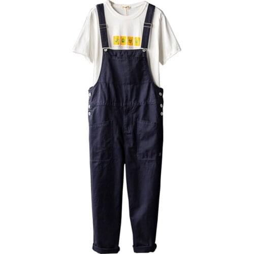 Jumpsuit Leisure Mens Cotton Suspender Overalls Pants Loose Trousers Romper Casual