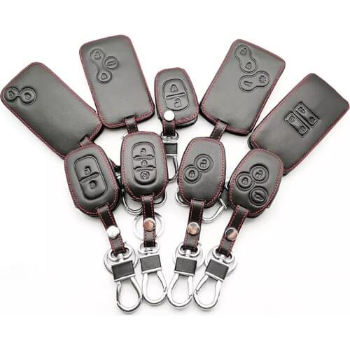 Leather Key Case Holder For Renault Megane Clio Logan Kadjar 1 2 3 Scenic Koleos 9 Styles Keychain Card Car Cover Accessories