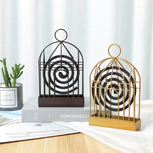 Summer Mosquito Coil Holder iron Bird Cage Shape Creative mosquito coil European style Mosquito Repellent Home Decoration