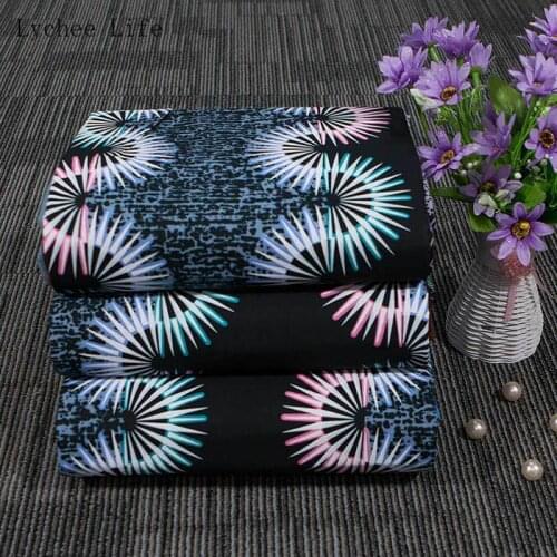 Lychee Life 1Yard Ankara African Cotton Fabric Real Wax Printed Fabric For Women Party Dress Diy Sewing Materials