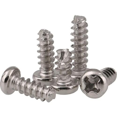 Nickel / Zinc Plated Phillips round head screws cross pan headed screw self-tapping bolts cut tail bolt M2 2.3 2.6 M3