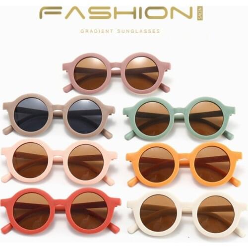 2021 New Childrens Sunglasses Infants Retro Solid Color Ultraviolet-proof Round Convenience Glasses Eyeglass For Kids