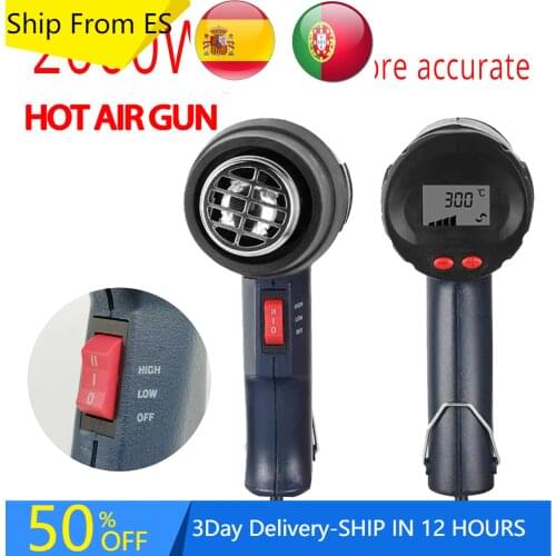 Ship From ES RU Heat Gun Power 2000W with Hot Air Gun Overload Protection with 4 Metal Nozzle Shrink Wrapping/Tubing, Paint