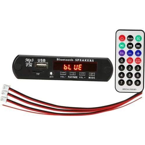 Bluetooth MP3 Decoder Board 12v FM Audio Module Support USB TF FM Hands-Free Call
