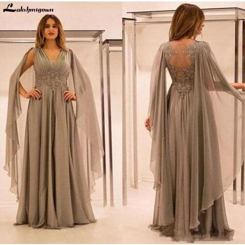 Custom Colors Mother of the Bride Dresses Chiffon Draping Appliques V Neck Floor Length Long Saudi Arabic Wedding Guest Dresses