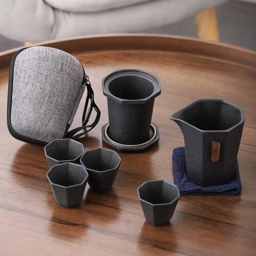 Portable Travel Tea Set , Yaguang Kung Fu Ceramic , One Pot, Four Cups Office Business Gifts, Free Shipping