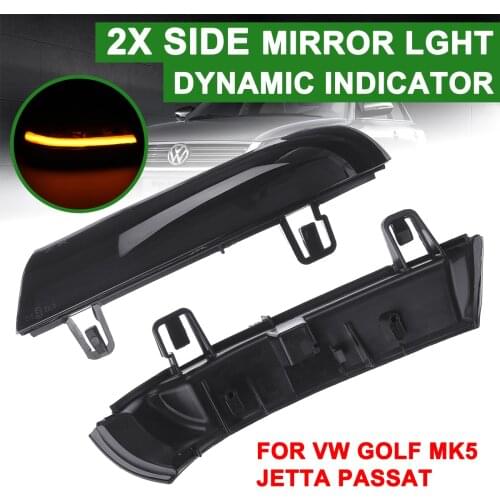 For Volkswagen Passat B6 for VW Golf MK5 LED Car Daytime Fog Day Running Lights Rearview Mirror Dynamic Strobe Strip Turn Lamp