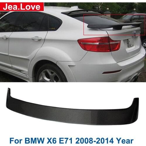 Real Carbon Fiber Material Rear Roof Spoiler Top Wings Car Styling For BMW X6 E71 2008-2014 Car Body Modification Part