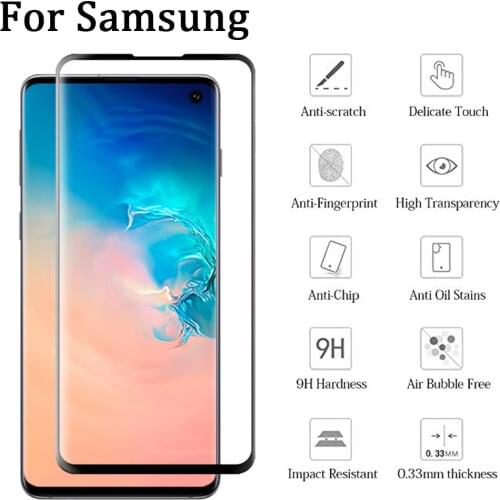 GerTong Full Curved Tempered Glass On For Samsung Galaxy S10E S10e Screen Protector For Samsung Galaxy S 10e Protective Glass