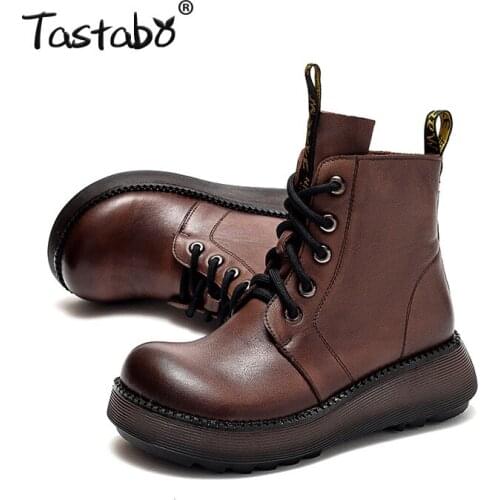 Tastabo Luxury Chelsea Boots Women Ankle Boots Chunky Winter Shoes Platform Ankle Boots Slip on Chunky Heel Boot Brand Botas