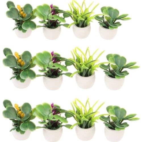 1:12 Dollhouse Miniature Green Plant In Pot Furniture Home Decor Accessories Pretend Paly Toys