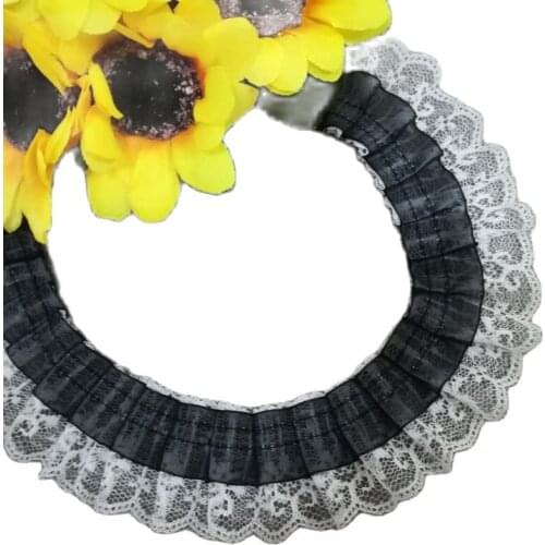 1M Latest High Quality Lace Fabric African Tulle Lace Fabric Lace Trim Cotton 4.5cm Sewing Lace encajes dentelle koronka L-22