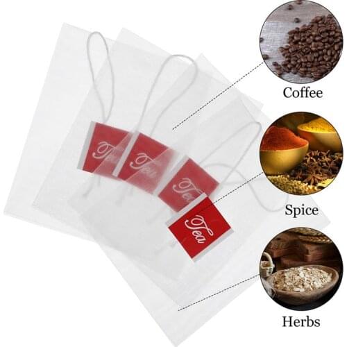 100PCS Drawstring Seal Filter Tea Bags Empty Bags for Loose Tea and Herbs