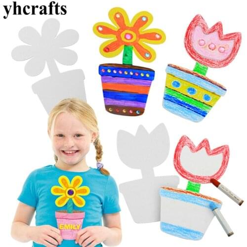 20PCS/LOT Paper blank flower shape Kindergarten arts and crafts Craft material Flower cutout Paper stencil Graffiti Drawing OEM