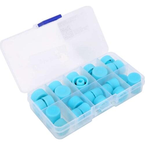 30Pcs A/C Refrigerant Port Cap Replacement Air Conditioning Charging Valve Dust Cover