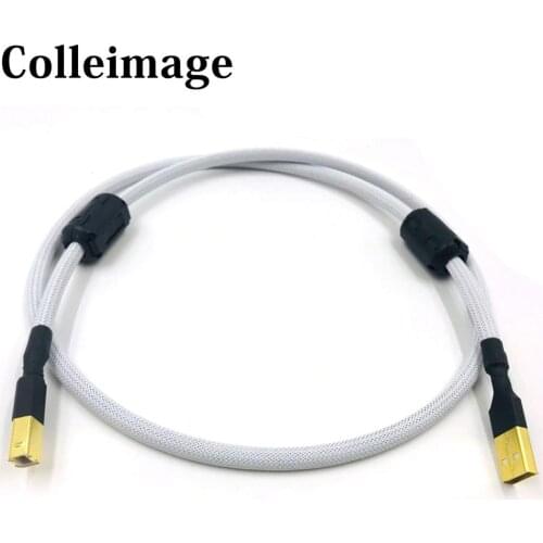 Colleimage HIFI 4 cores Single Crystal Copperr USB Cable DAC A-B Digital USB 2.0 Type A to B Male Audio Cable(white)