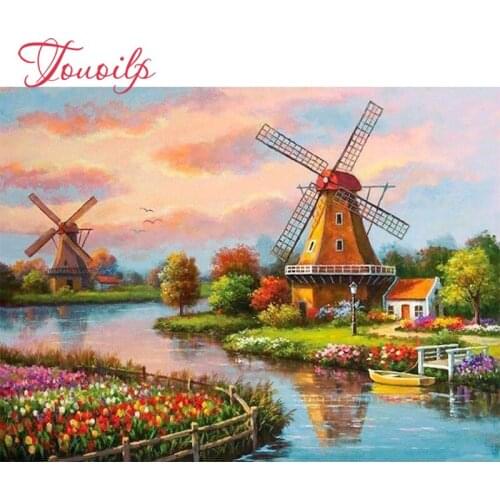 Full Square/Round Drill 5d DIY Diamond Painting"Zaanse Schans Nederland Molens"Embroidery Cross Stitch Mosaic Home Decor Gift