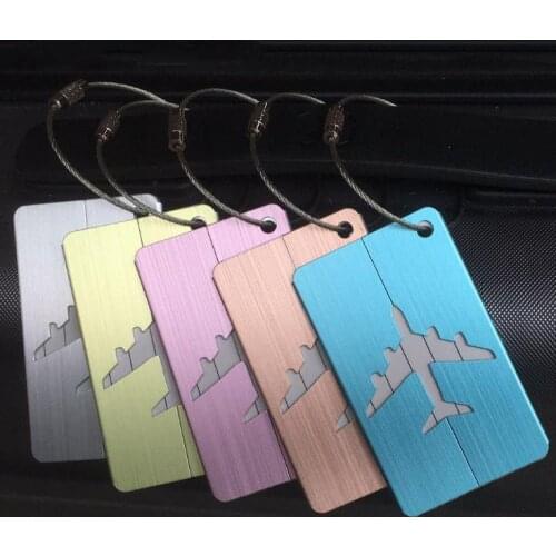Aluminum Luggage Tag Hang Tag Business Hang Tag Brushed Luggage Accessories Party Gift 100PCS SN3445